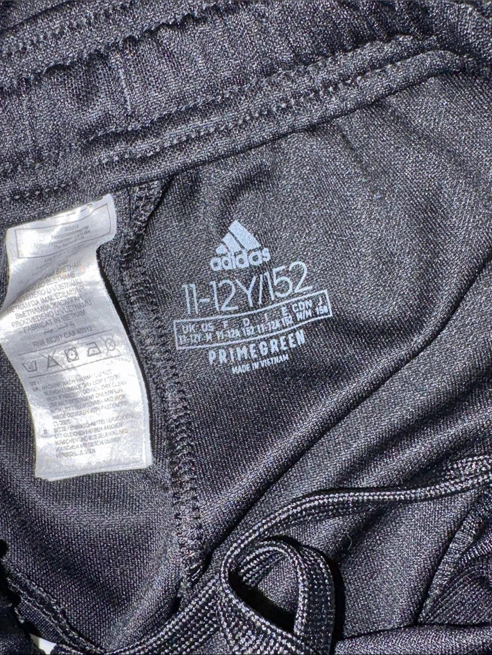 Adidas Kids 4 pair of pants in Black & Navy with White Stripes Medium 11 - 12